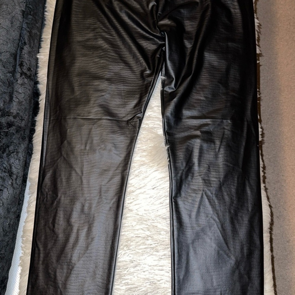 Black Faux Leather Pants
